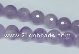 CNA423 15.5 inches 10mm faceted round natural lavender amethyst beads