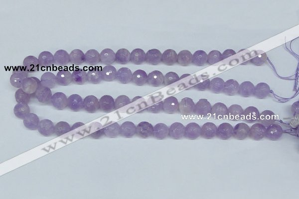 CNA424 15.5 inches 12mm faceted round natural lavender amethyst beads