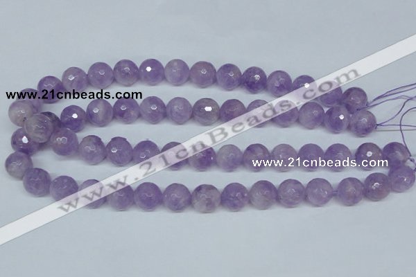 CNA425 15.5 inches 14mm faceted round natural lavender amethyst beads