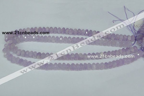 CNA428 6*10mm faceted rondelle natural lavender amethyst beads