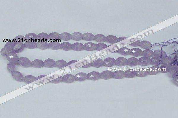 CNA429 10*14mm faceted rice natural lavender amethyst beads