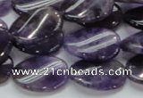 CNA43 15.5 inches 15*20mm twisted oval grade A natural amethyst beads