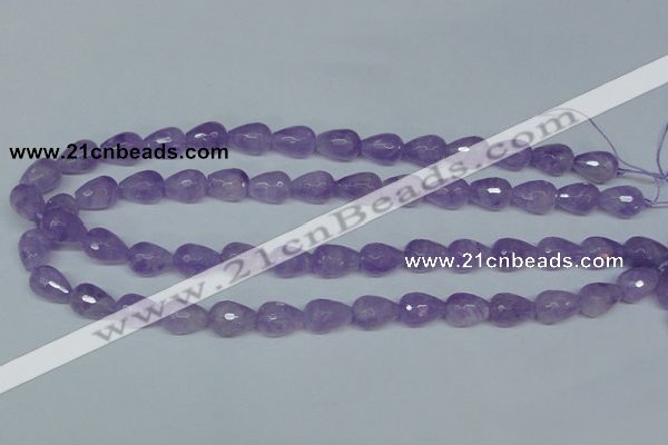 CNA430 10*14mm faceted teardrop natural lavender amethyst beads