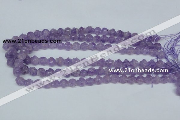 CNA431 15.5 inches 8*8mm skull shape natural lavender amethyst beads