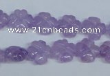 CNA434 15.5 inches 12mm carved flower natural lavender amethyst beads