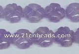 CNA435 15.5 inches 15mm carved flower natural lavender amethyst beads