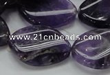 CNA44 15.5 inches 22*30mm twisted teardrop grade A natural amethyst beads