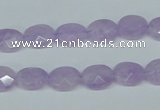 CNA453 15.5 inches 8*12mm faceted oval natural lavender amethyst beads