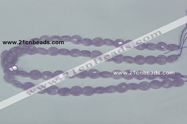 CNA454 15.5 inches 10*12mm faceted oval natural lavender amethyst beads