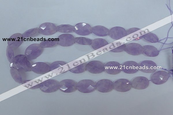 CNA457 15.5 inches 16*22mm faceted oval natural lavender amethyst beads