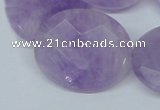 CNA460 15.5 inches 25*30mm faceted oval natural lavender amethyst beads