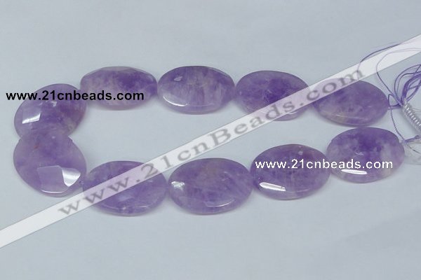 CNA461 15.5 inches 30*40mm faceted oval natural lavender amethyst beads