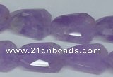 CNA463 18*25mm faceted & twisted rectangle natural lavender amethyst beads