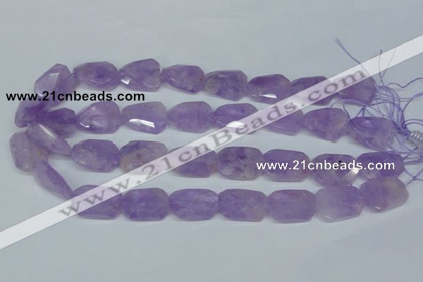 CNA463 18*25mm faceted & twisted rectangle natural lavender amethyst beads