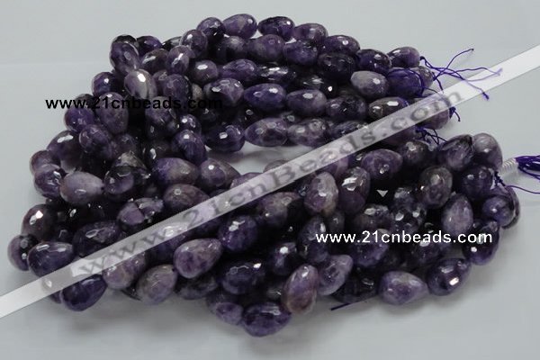 CNA48 15.5 inches 13*18mm faceted teadrop grade AB natural amethyst beads