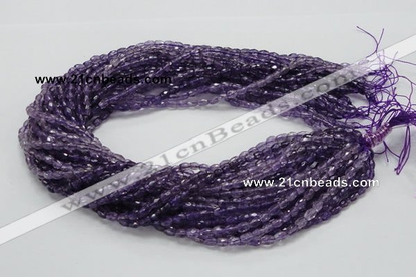 CNA49 15.5 inches 4*6mm faceted rice grade A natural amethyst beads