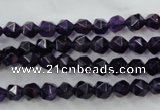 CNA501 15 inches 6mm faceted nuggets amethyst gemstone beads