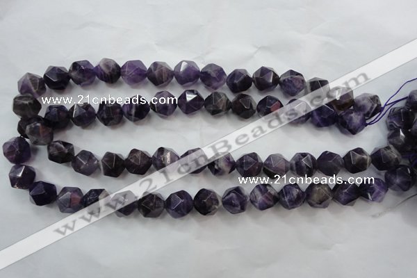 CNA506 15 inches 16mm faceted nuggets amethyst gemstone beads