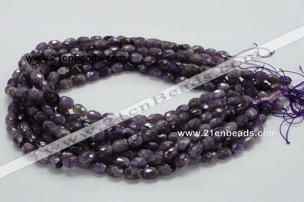 CNA51 15.5 inches 8*11mm faceted rice grade AB+ natural amethyst beads