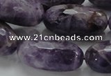 CNA55 15.5 inches 15*30mm faceted rice grade AB natural amethyst beads