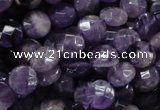 CNA57 15.5 inches 10mm faceted coin grade A natural amethyst beads