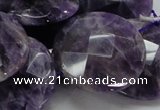 CNA58 15.5 inches 30mm faceted coin grade AB+ natural amethyst beads