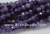 CNA60 15.5 inches 4*6mm faceted rondelle grade AB+ natural amethyst beads