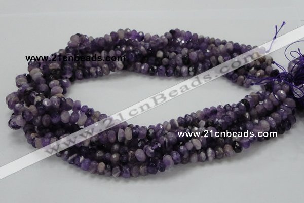 CNA61 15.5 inches 6*8mm faceted rondelle grade AB+ natural amethyst beads