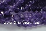 CNA62 15.5 inches 6*9mm faceted rondelle grade A natural amethyst beads