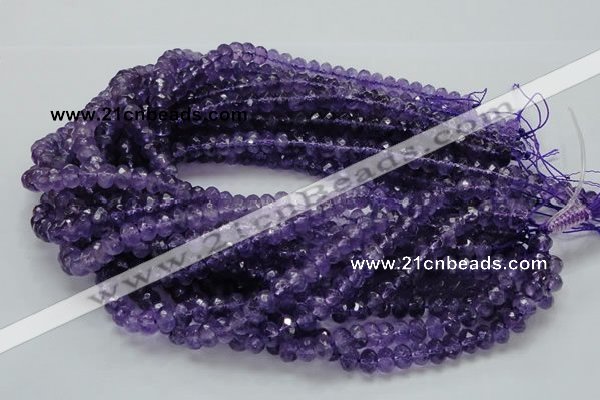 CNA62 15.5 inches 6*9mm faceted rondelle grade A natural amethyst beads