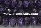 CNA63 15.5 inches 7*12mm faceted rondelle grade A natural amethyst beads