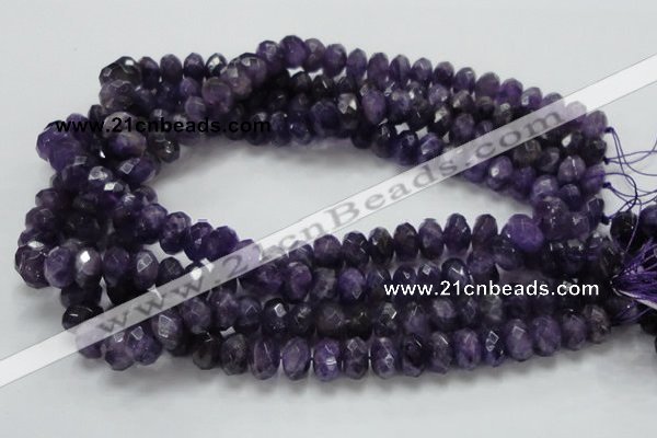 CNA63 15.5 inches 7*12mm faceted rondelle grade A natural amethyst beads