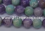 CNA654 15 inches 12mm round lavender amethyst & amazonite beads