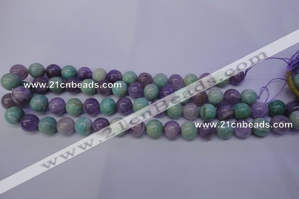 CNA654 15 inches 12mm round lavender amethyst & amazonite beads