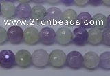 CNA662 15 inches 8mm faceted round lavender amethyst & prehnite beads