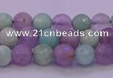 CNA681 15.5 inches 6mm faceted round lavender amethyst & amazonite beads