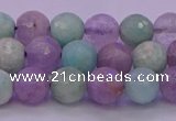 CNA682 15.5 inches 8mm faceted round lavender amethyst & amazonite beads