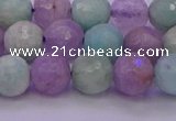 CNA683 15.5 inches 10mm faceted round lavender amethyst & amazonite beads