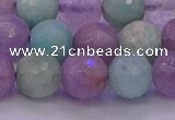 CNA684 15.5 inches 12mm faceted round lavender amethyst & amazonite beads