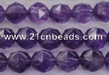 CNA69 15.5 inches 8mm faceted round natural amethyst beads