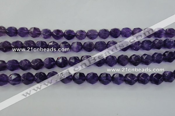 CNA70 15.5 inches 10mm faceted round natural amethyst beads