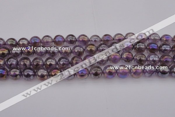 CNA704 15.5 inches 12mm round AB-color amethyst gemstone beads