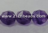 CNA71 15.5 inches 12mm faceted round natural amethyst beads