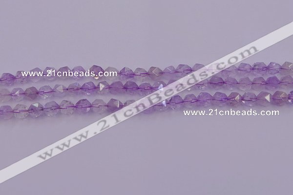 CNA730 15.5 inches 6mm faceted nuggets light lavender amethyst beads