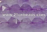 CNA732 15.5 inches 10mm faceted nuggets light lavender amethyst beads