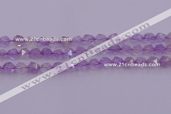 CNA733 15.5 inches 12mm faceted nuggets light lavender amethyst beads