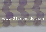 CNA741 15.5 inches 6mm round matte amethyst & citrine beads