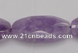 CNA750 15.5 inches 20*40mm faceted oval lavender amethyst beads