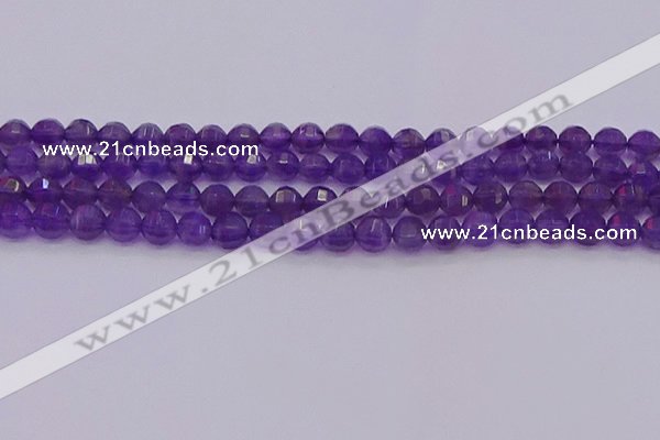 CNA751 15.5 inches 6mm faceted round natural amethyst beads