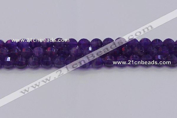 CNA753 15.5 inches 10mm faceted round natural amethyst beads